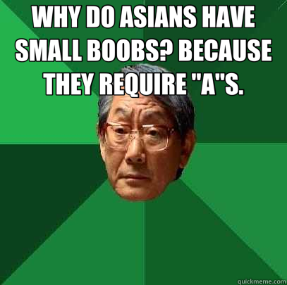 WHY DO ASIANS HAVE SMALL BOOBS? BECAUSE THEY REQUIRE 