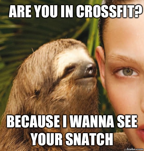 Are you in crossfit? Because I wanna see your snatch  rape sloth