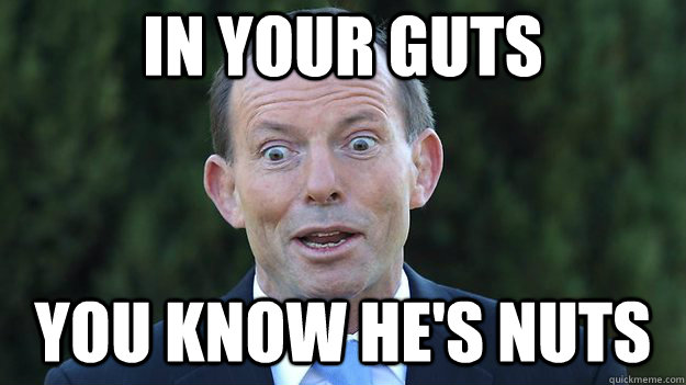 In your guts you know he's nuts  Tony Abbott