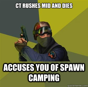 CT RUSHES MID AND DIES ACCUSES YOU OF SPAWN CAMPING - CT RUSHES MID AND DIES ACCUSES YOU OF SPAWN CAMPING  Counter Strike