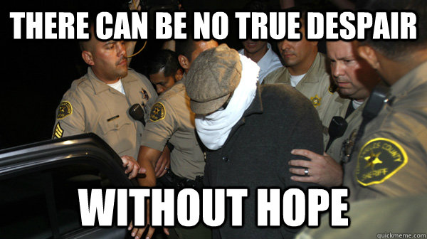 There can be no true despair without hope  Defend the Constitution