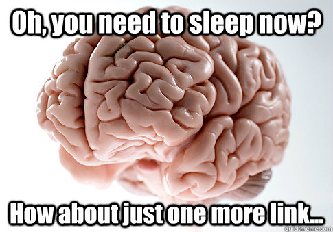 Oh, you need to sleep now? How about just one more link...   Scumbag Brain