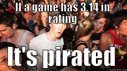 Pirated Games - IF A GAME HAS 3.14 IN RATING IT'S PIRATED Sudden Clarity Clarence