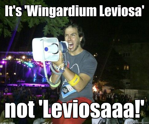 It's 'Wingardium Leviosa' not 'Leviosaaa!' - It's 'Wingardium Leviosa' not 'Leviosaaa!'  Angry Ormsby