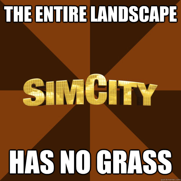 the entire landscape has no grass - the entire landscape has no grass  SimCity