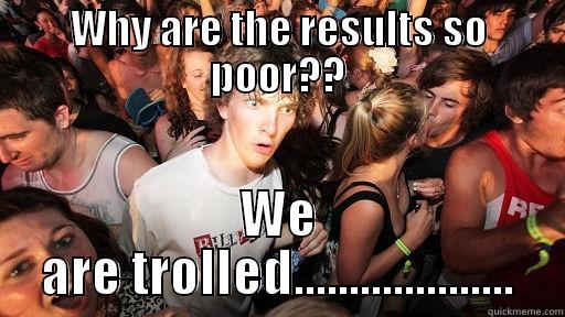 After results... - WHY ARE THE RESULTS SO POOR?? WE ARE TROLLED.................... Sudden Clarity Clarence