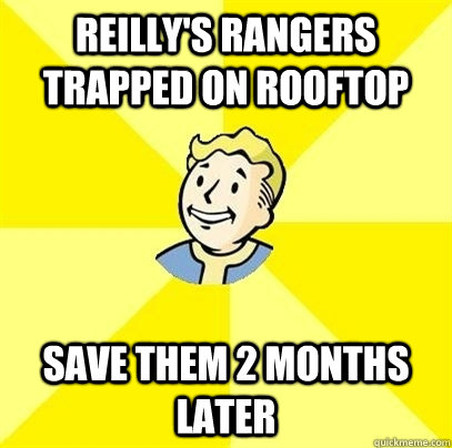 Reilly's Rangers trapped on Rooftop save them 2 months later  Fallout 3