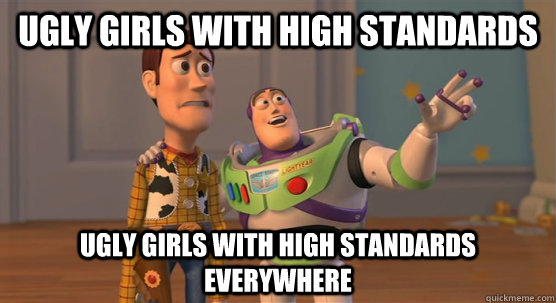 Ugly girls with high standards ugly girls with high standards everywhere  Toy Story Everywhere