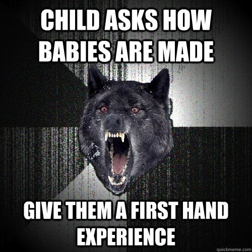 Child asks how babies are made give them a first hand experience  Insanity Wolf