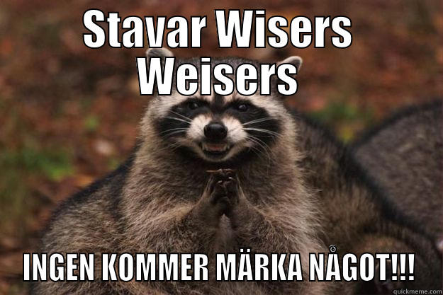 STAVAR WISERS WEISERS INGEN KOMMER MÄRKA NÅGOT!!! Evil Plotting Raccoon