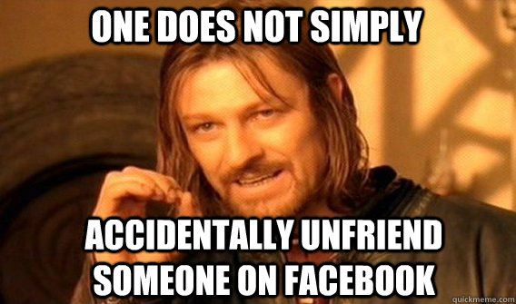 One does not simply accidentally unfriend someone on facebook - One does not simply accidentally unfriend someone on facebook  Boromirmod