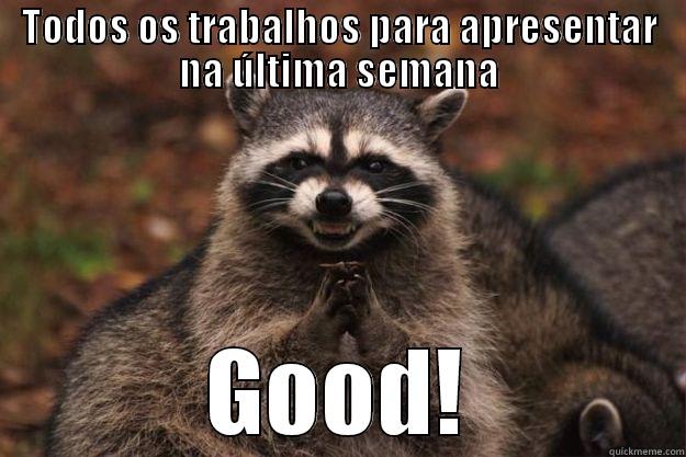 TODOS OS TRABALHOS PARA APRESENTAR NA ÚLTIMA SEMANA GOOD! Evil Plotting Raccoon