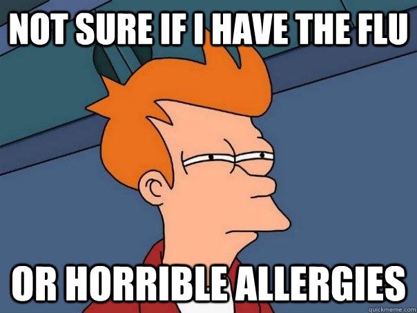 Not sure if i have the flu or horrible allergies - Not sure if i have the flu or horrible allergies  Futurama Fry