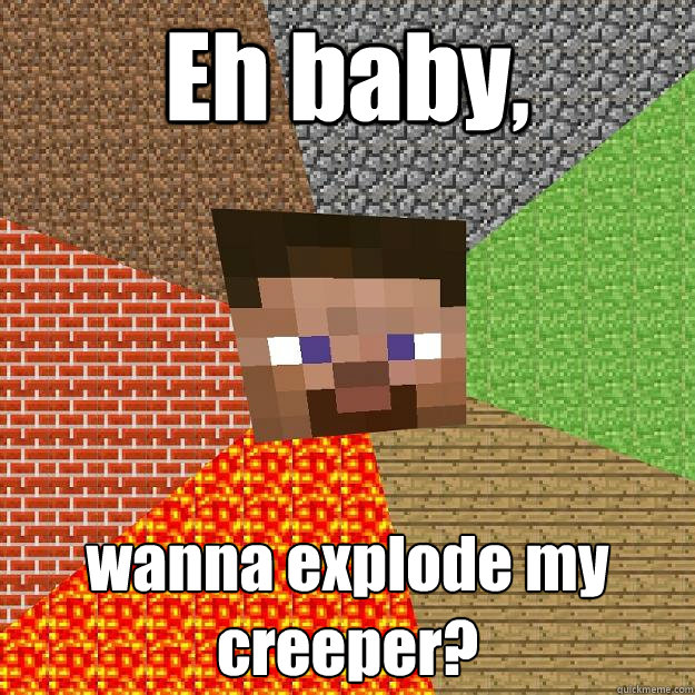 Eh baby, wanna explode my creeper?  Minecraft