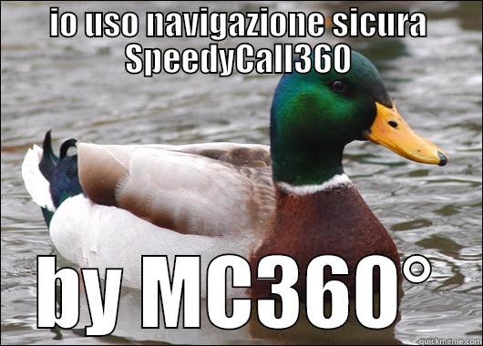 IO USO NAVIGAZIONE SICURA SPEEDYCALL360 BY MC360° Actual Advice Mallard