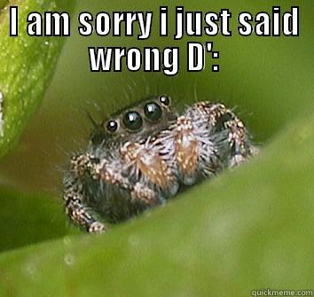 I AM SORRY I JUST SAID WRONG D':  Misunderstood Spider