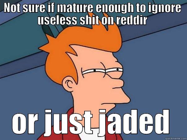 NOT SURE IF MATURE ENOUGH TO IGNORE USELESS SHIT ON REDDIR OR JUST JADED Futurama Fry