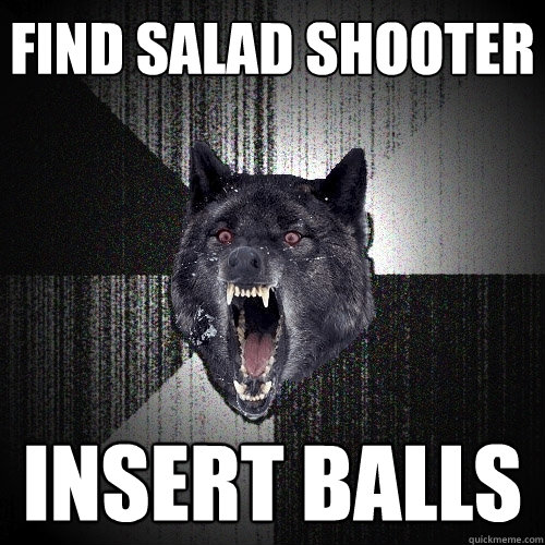 Find Salad Shooter Insert balls  Insanity Wolf