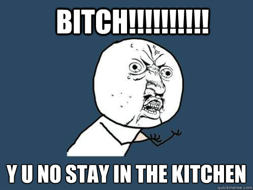 Bitch!!!!!!!!!! Y U NO STAY IN THE KITCHEN  Y U No