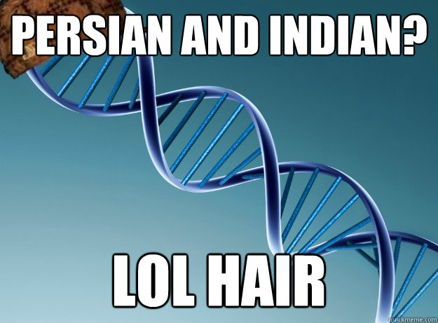 Persian and Indian? LOL HAIR  Scumbag Genetics