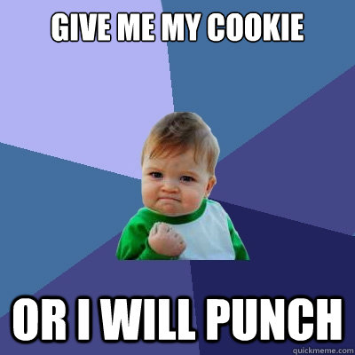 Give me my cookie Or i will punch  Success Kid