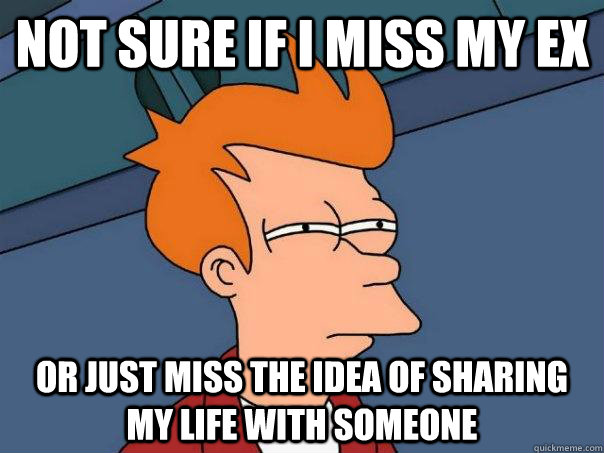 Not sure if i miss my ex Or just miss the idea of sharing my life with someone  Futurama Fry