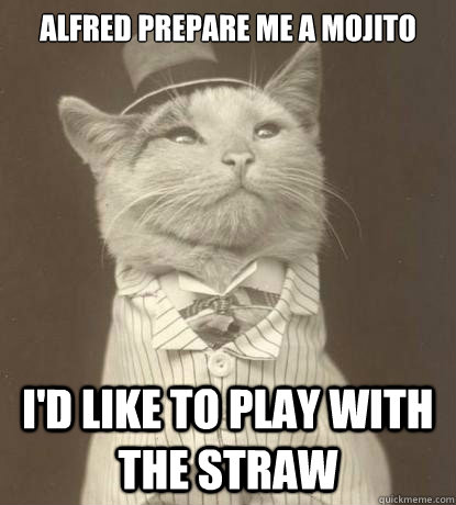 Alfred prepare me a mojito I'd like to play with the straw  Aristocat