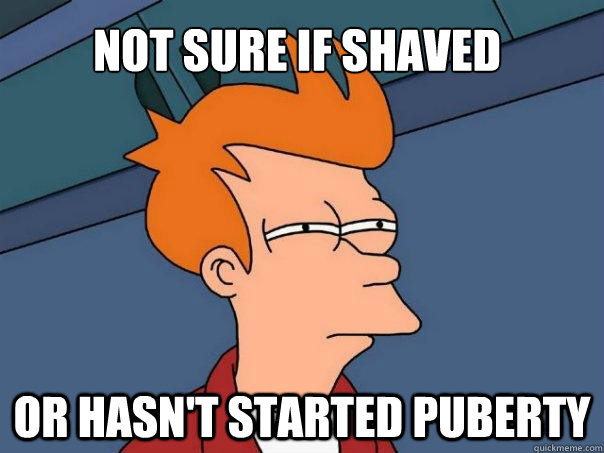 Not sure if shaved or hasn't started puberty - Not sure if shaved or hasn't started puberty  Futurama Fry