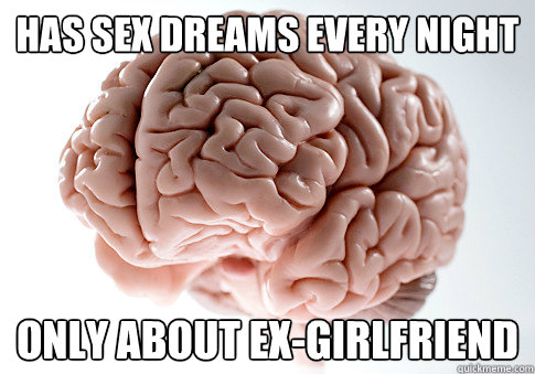 has sex dreams every night only about ex-girlfriend  Scumbag Brain