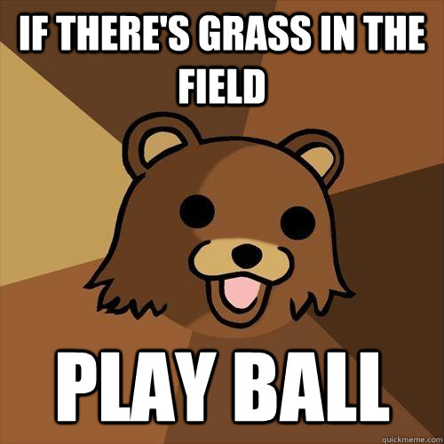 If there's grass in the field  play ball  Pedobear