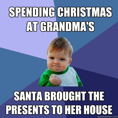 Spending Christmas at Grandma's Santa brought the presents to her house  Success Kid