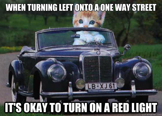 When turning left onto a one way street It's okay to turn on a red light  