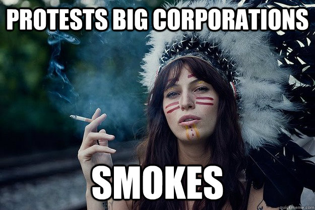 Protests big corporations  smokes   