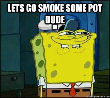 lets go smoke some pot dude   Spongebob