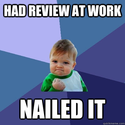 Had review at work Nailed it  Success Kid