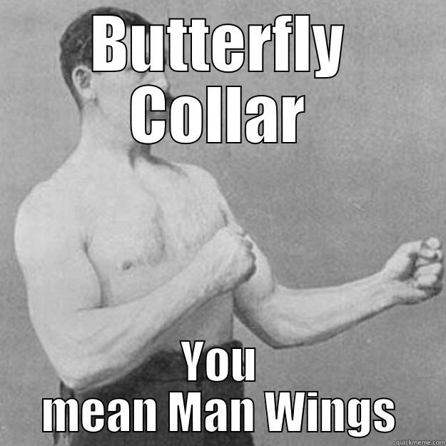 BUTTERFLY COLLAR YOU MEAN MAN WINGS overly manly man