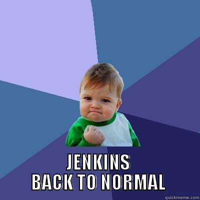 JENKINS BACK TO NORMAL -  JENKINS BACK TO NORMAL Success Kid