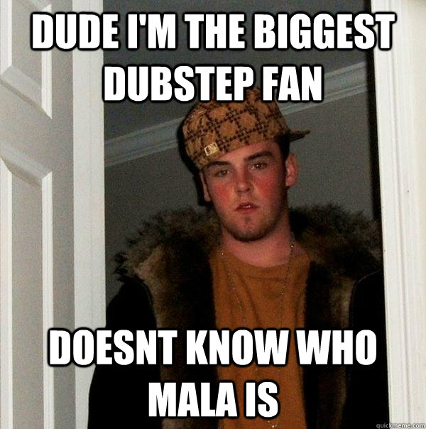 Dude I'm the biggest dubstep fan doesnt know who mala is  Scumbag Steve