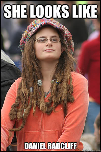 she looks like  daniel radcliff  College Liberal