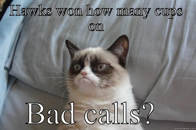 Mafia connection to NHL refs? - HAWKS WON HOW MANY CUPS ON BAD CALLS?  Grumpy Cat