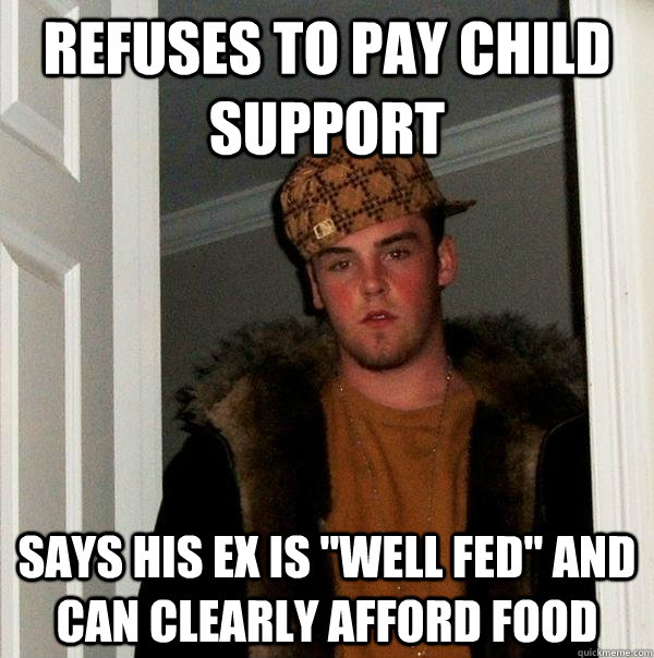 refuses to pay child support Says his ex is 