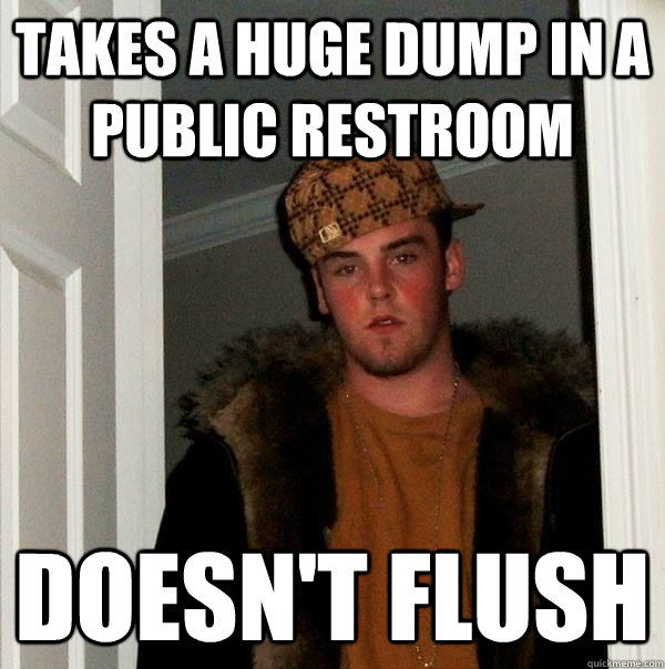 Takes a huge dump in a public restroom Doesn't flush  Scumbag Steve