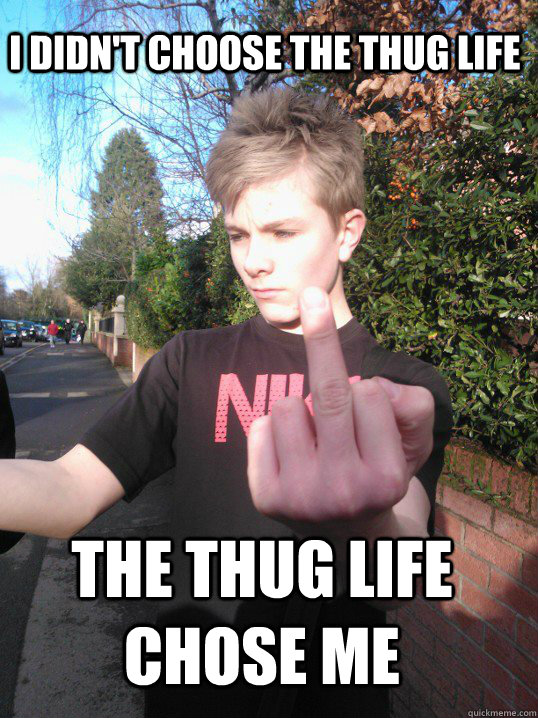 I Didn T Choose The Thug Life The Thug Life Chose Me Arsehole Quickmeme