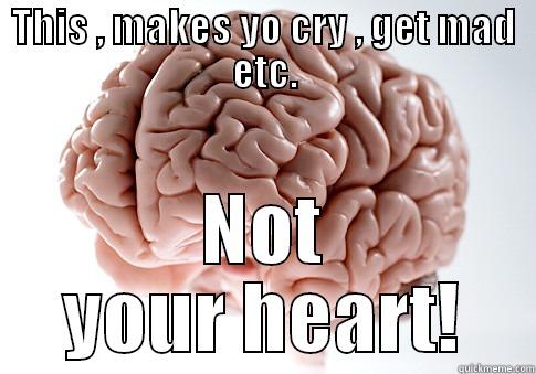 THIS , MAKES YO CRY , GET MAD ETC. NOT YOUR HEART! Scumbag Brain