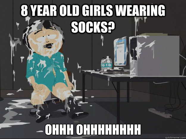 8 year old girls wearing socks? Ohhh ohhhhhhhh  Randy Cum