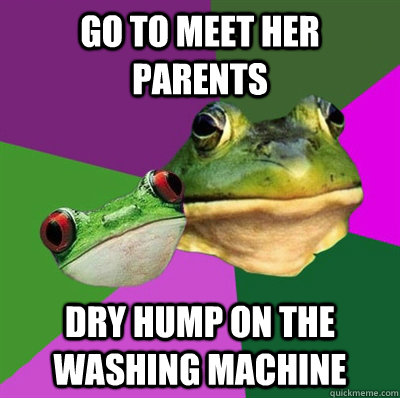 go to meet her parents dry hump on the washing machine - go to meet her parents dry hump on the washing machine  Foul Frog Couple