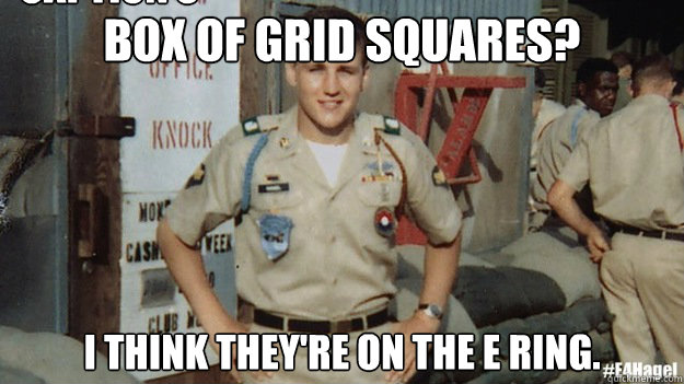 Box of grid squares? I think they're on the E Ring. Caption 3 goes here - Box of grid squares? I think they're on the E Ring. Caption 3 goes here  E4 Hagel