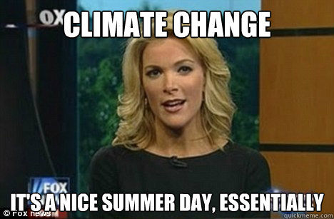 climate change it's a nice summer day, essentially   Megyn Kelly