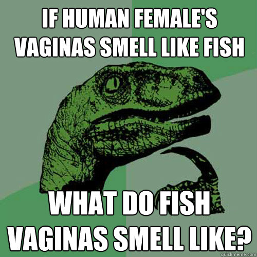 If human female's vaginas smell like fish What do fish vaginas smell like?  Philosoraptor