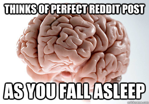 Thinks of Perfect reddit post As you fall asleep  Scumbag Brain